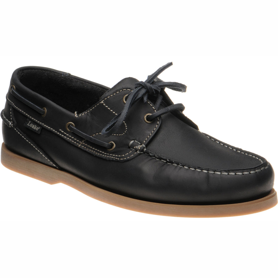 Product image for Loake Lymington mens rubber-soled deck shoes in navy nubuck (second)