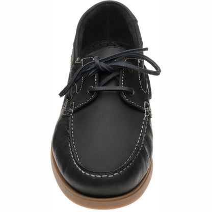 Product image for Loake Lymington mens rubber-soled deck shoes in navy nubuck (second)