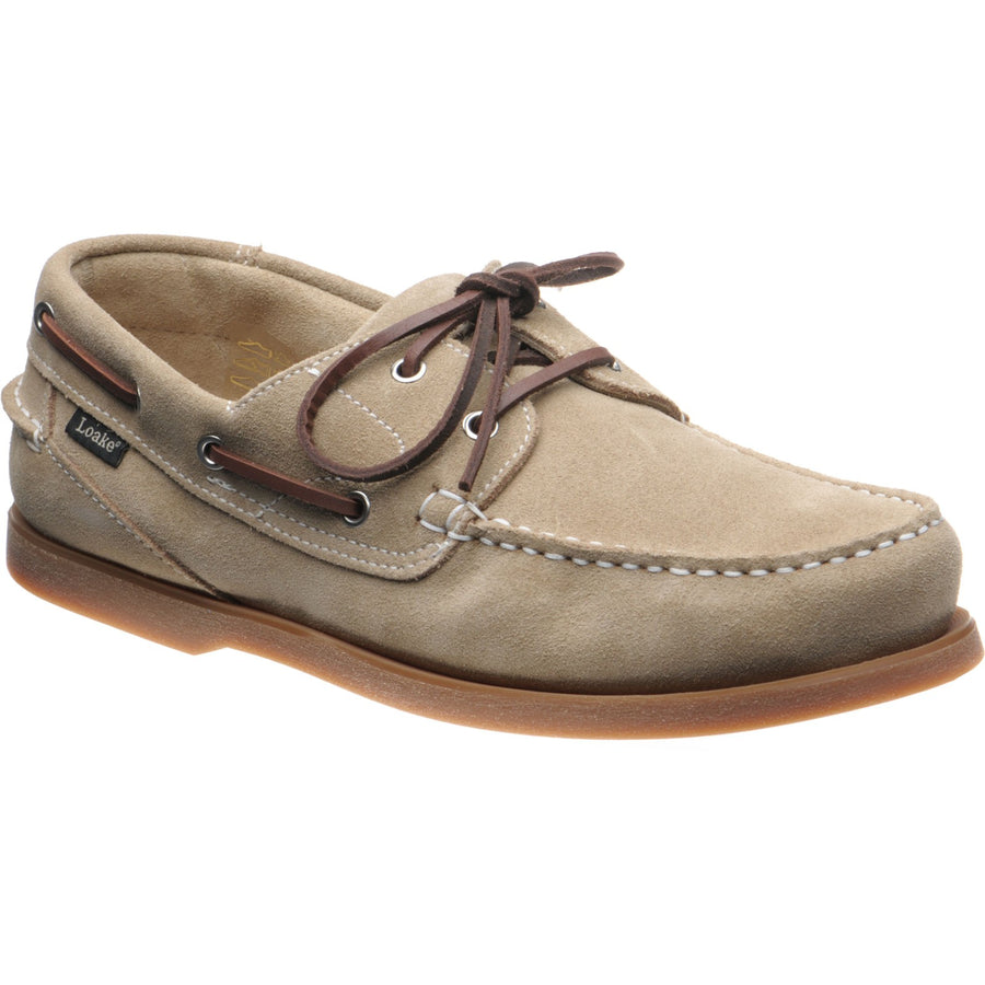 Product image for Loake Lymington mens rubber-soled deck shoes in sand suede