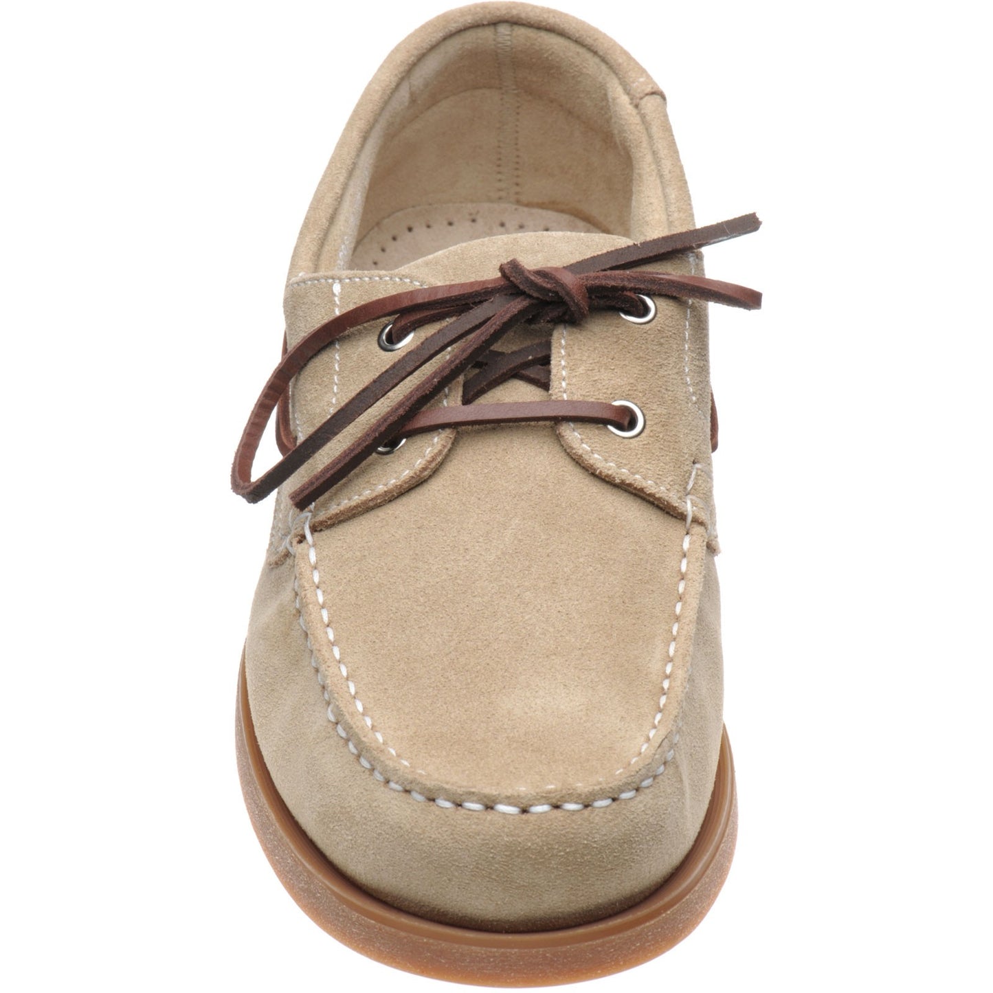 Product image for Loake Lymington mens rubber-soled deck shoes in sand suede