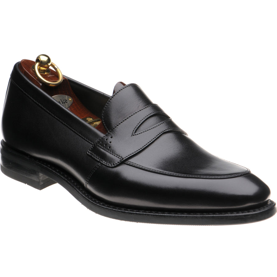 Product image for Loake Lynch mens rubber-soled loafers in black calf (second)