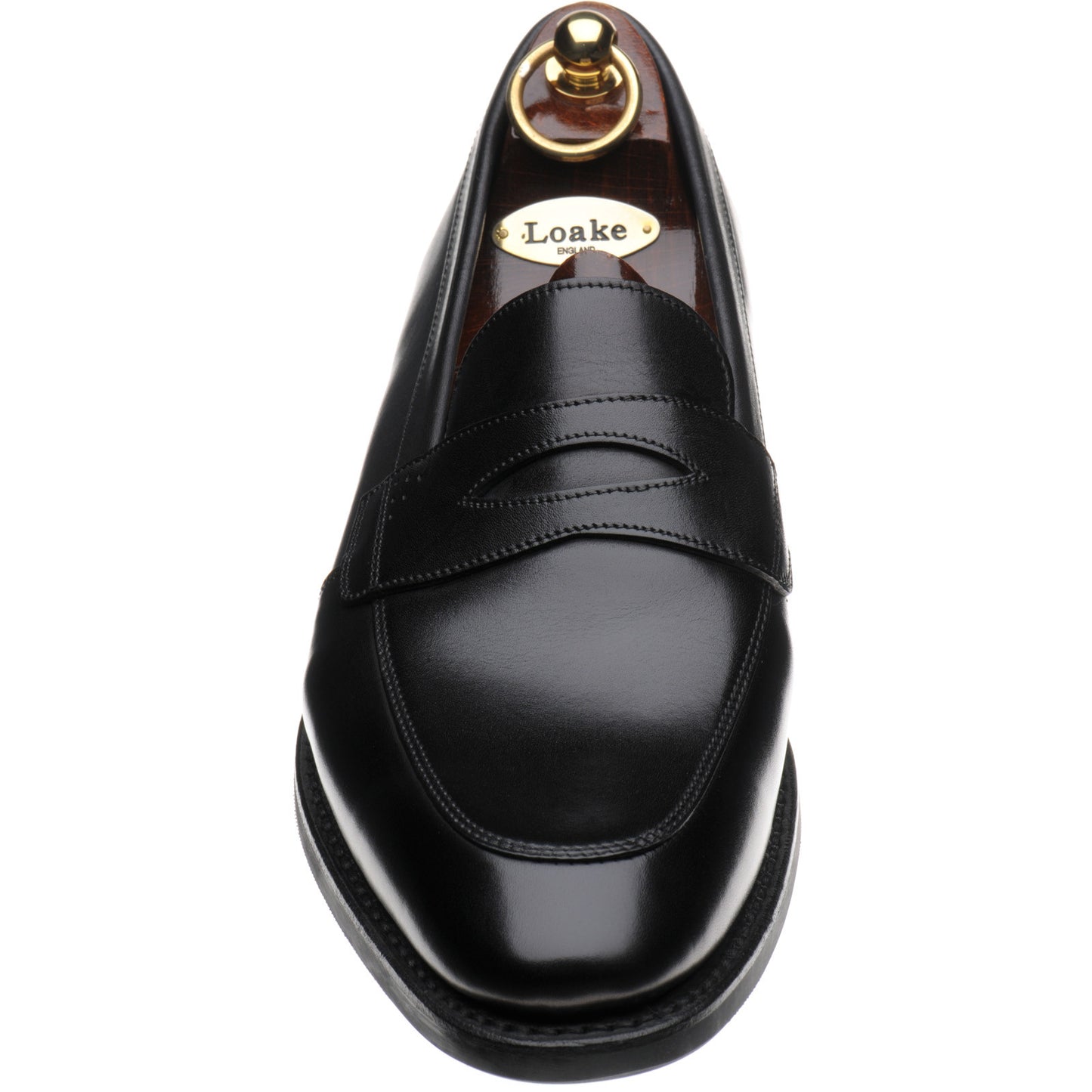 Product image for Loake Lynch mens rubber-soled loafers in black calf (second)