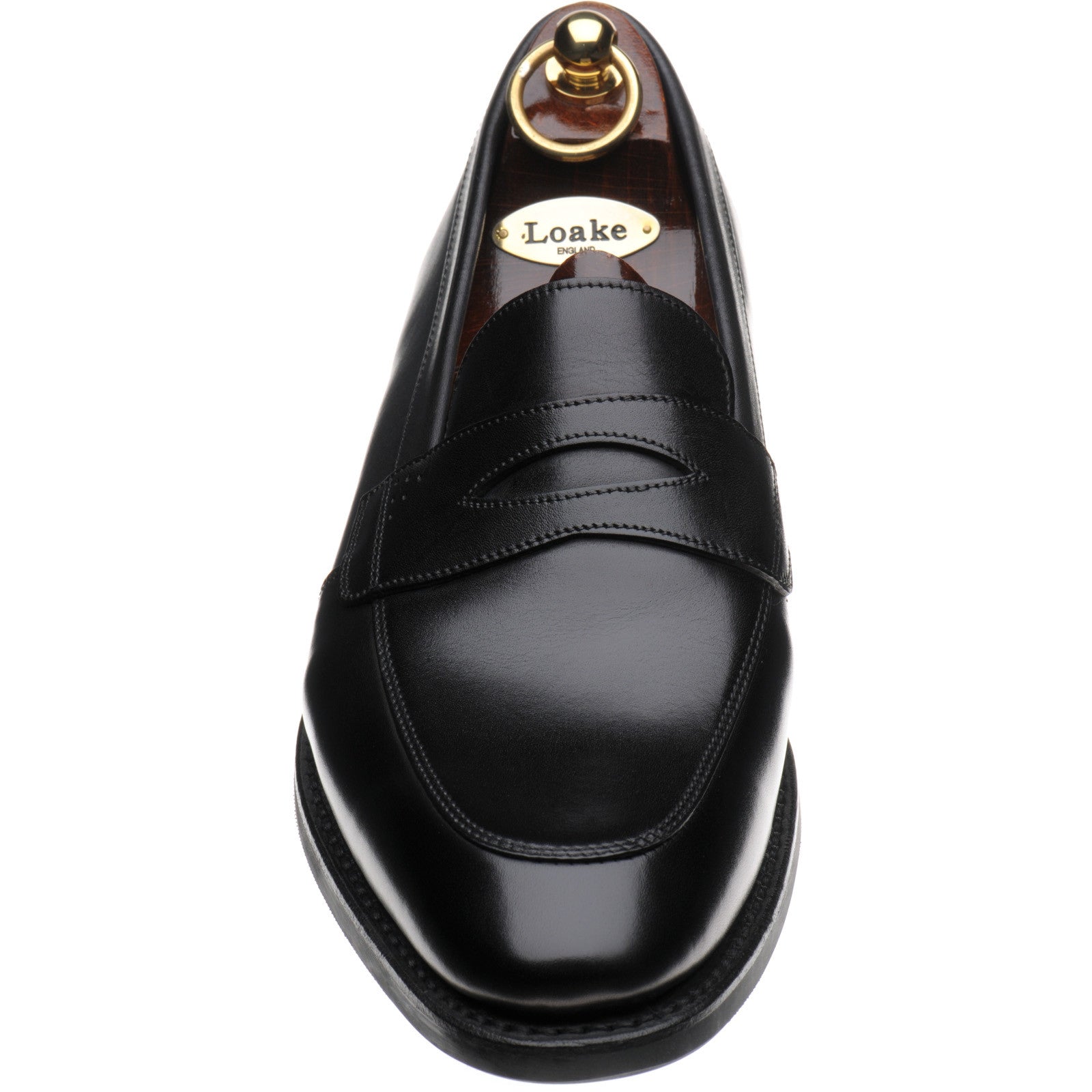 Product image for Loake Lynch mens rubber-soled loafers in black calf (second)