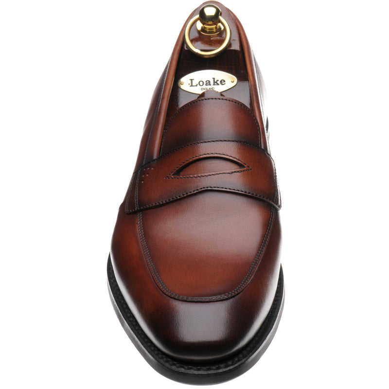 Product image for Loake Lynch mens rubber-soled loafers in scotch hand-painted (second)