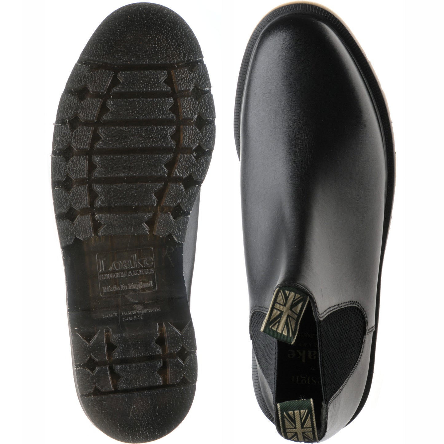 Product image for Loake McCauley mens rubber-soled Chelsea boots in black calf (second)