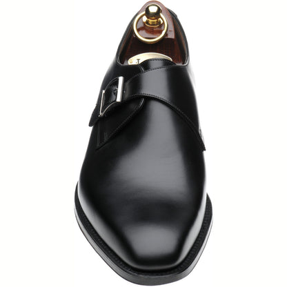Product image for Loake Medway mens monk shoes in black calf (second)