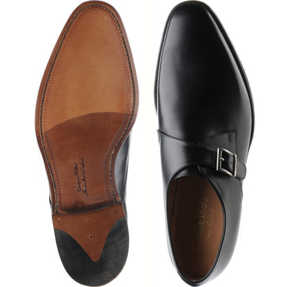 Product image for Loake Medway mens monk shoes in black calf (second)