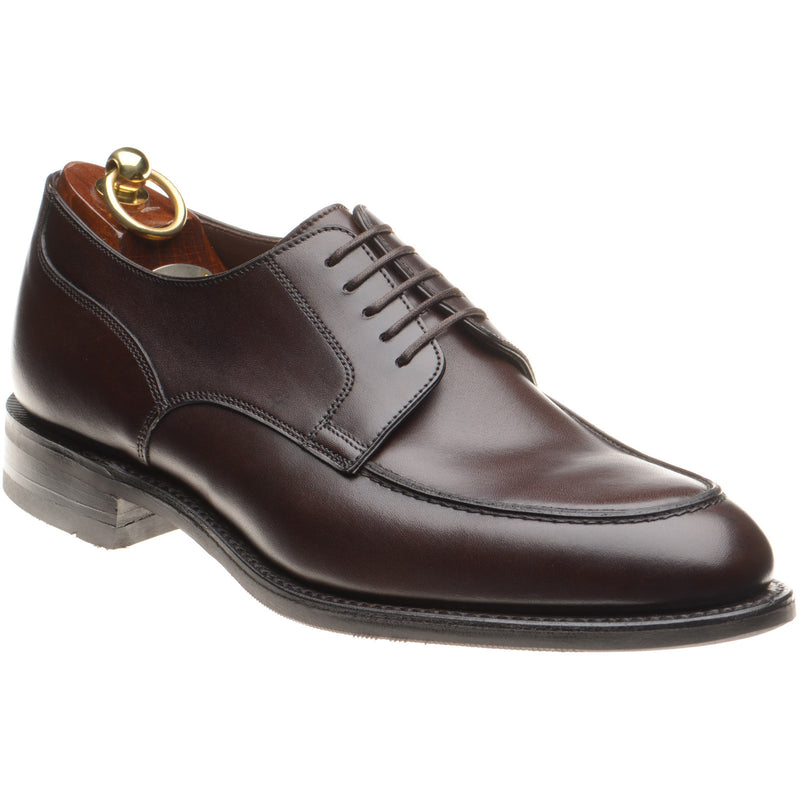 Product image for Loake Micklegate mens rubber-soled Derby shoes in dark brown calf