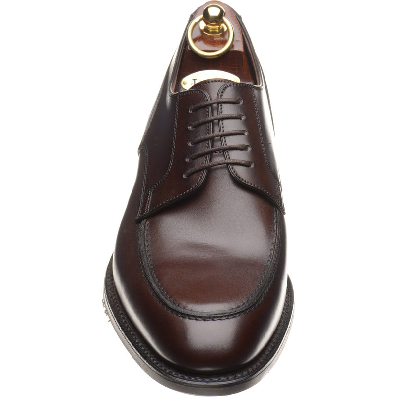 Product image for Loake Micklegate mens rubber-soled Derby shoes in dark brown calf