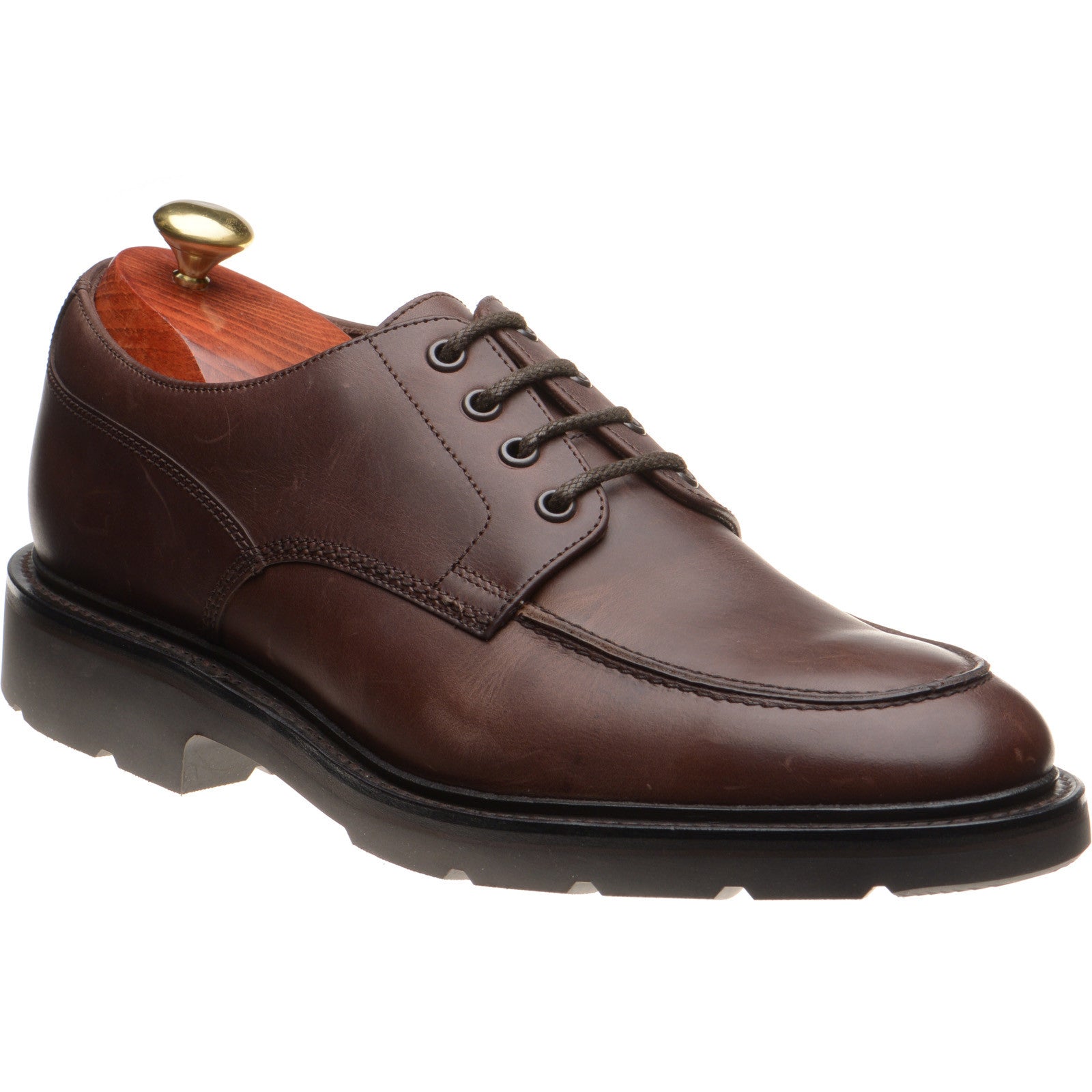 Product image for Loake Mowbury mens rubber-soled Derby shoes in dark brown waxy (second)