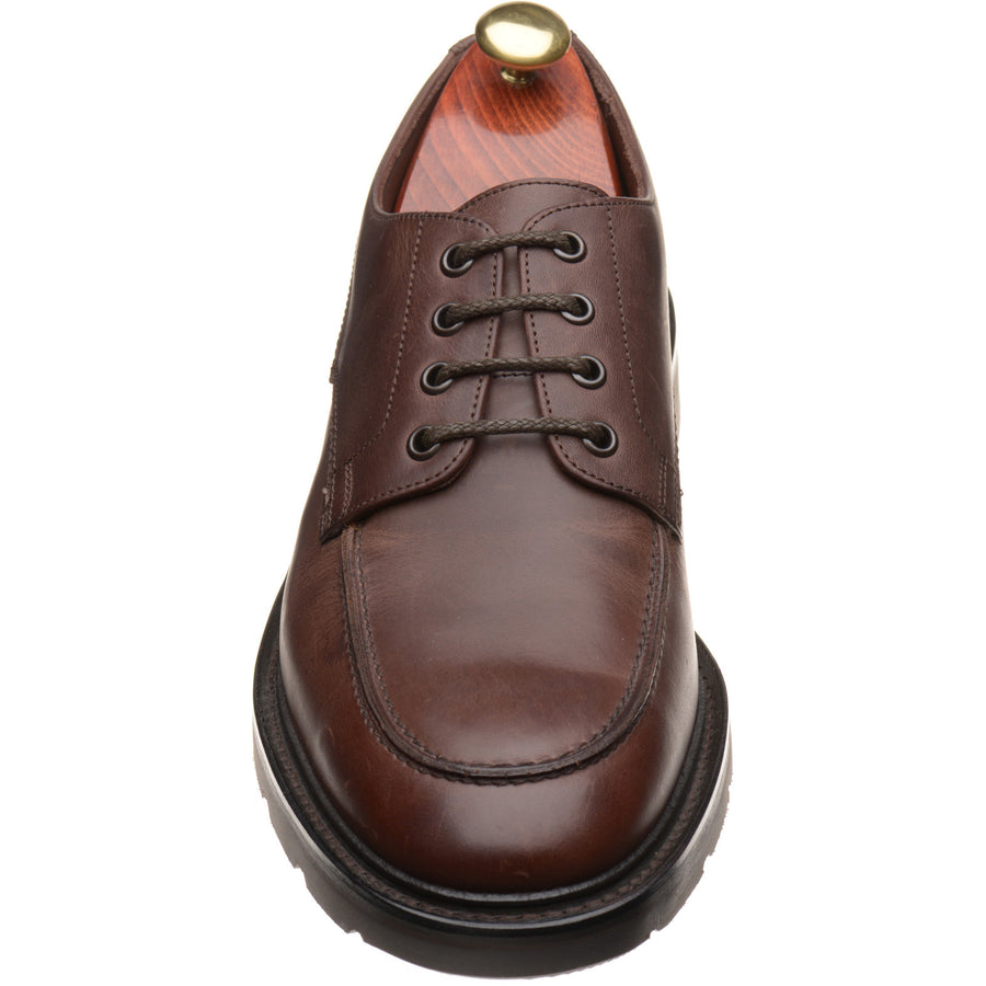 Product image for Loake Mowbury mens rubber-soled Derby shoes in dark brown waxy (second)