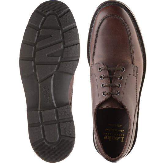 Product image for Loake Mowbury mens rubber-soled Derby shoes in dark brown waxy (second)