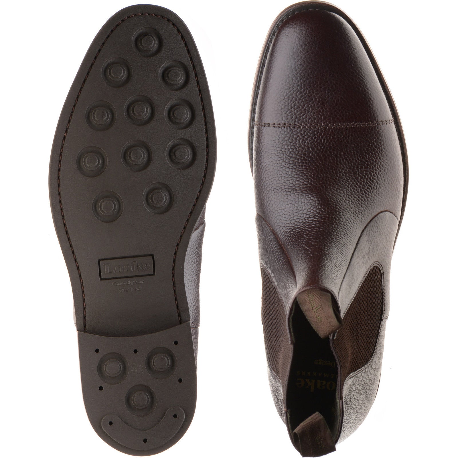 Product image for Loake Newbury mens rubber-soled boots in dark brown grain (second)