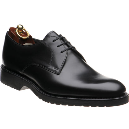 Product image for Loake Orson mens rubber-soled Derby shoes in black calf