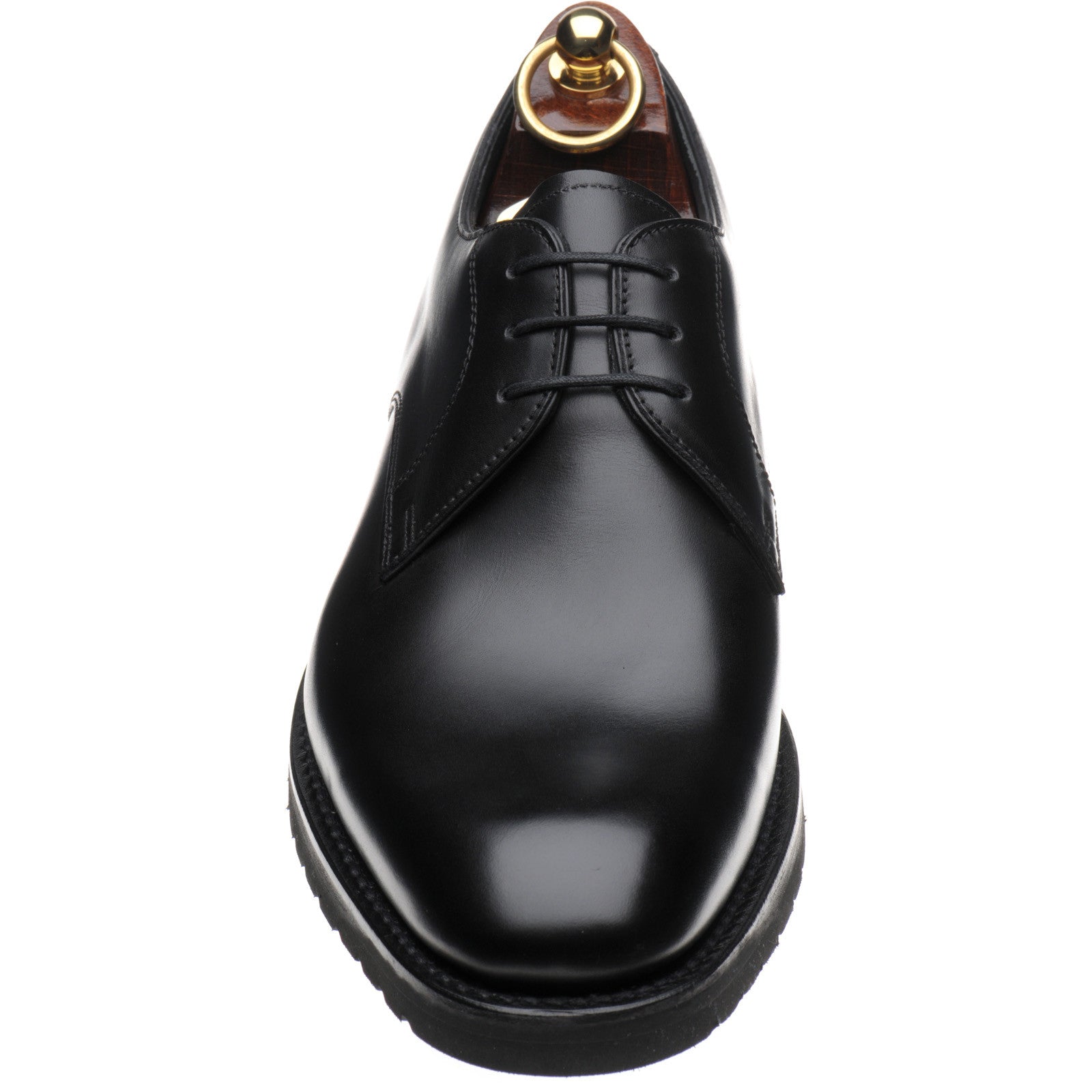 Product image for Loake Orson mens rubber-soled Derby shoes in black calf