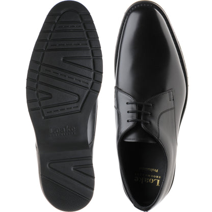 Product image for Loake Orson mens rubber-soled Derby shoes in black calf