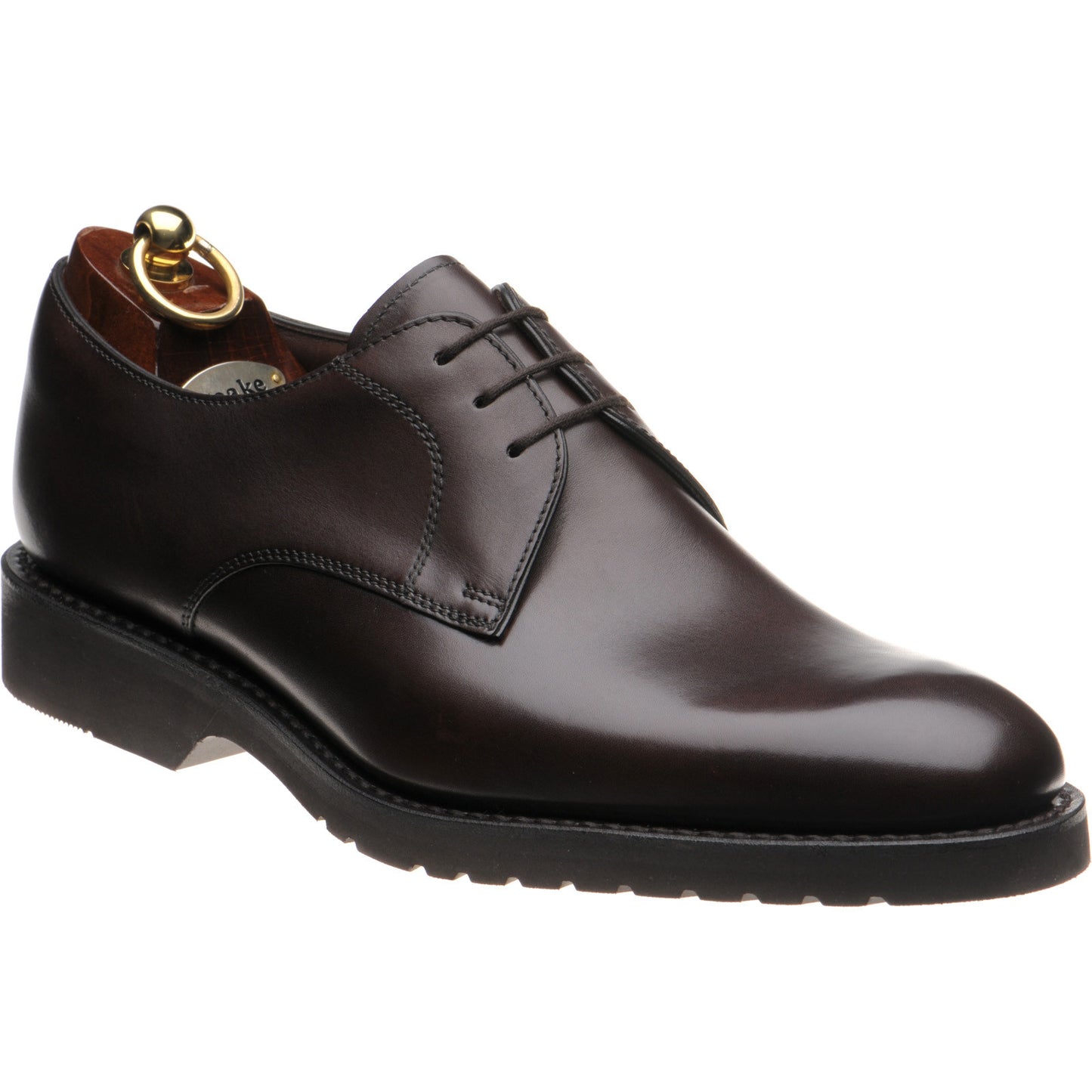 Product image for Loake Orson mens rubber-soled Derby shoes in dark brown calf (second)