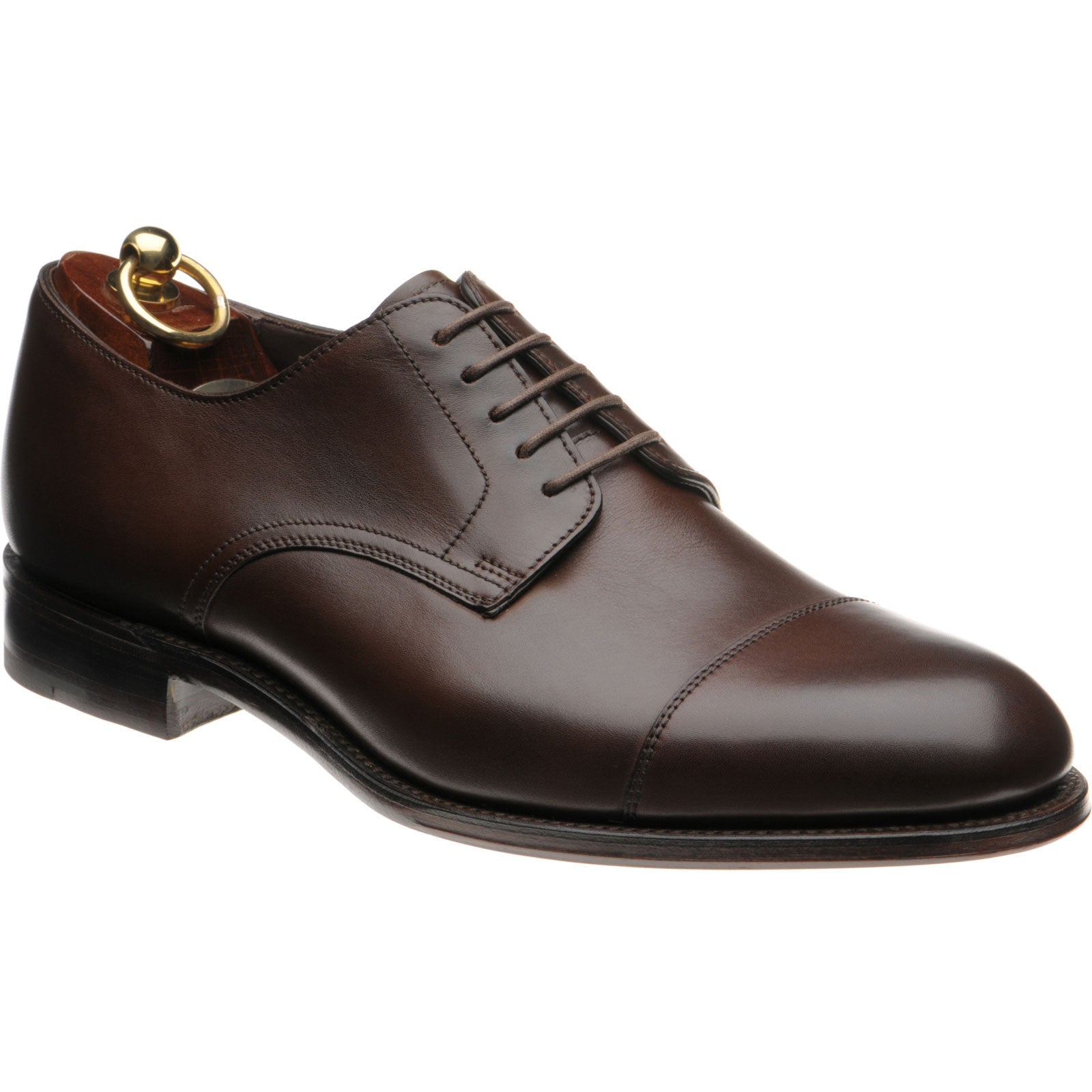Product image for Loake Petergate mens Derby shoes in scorched walnut calf (second)