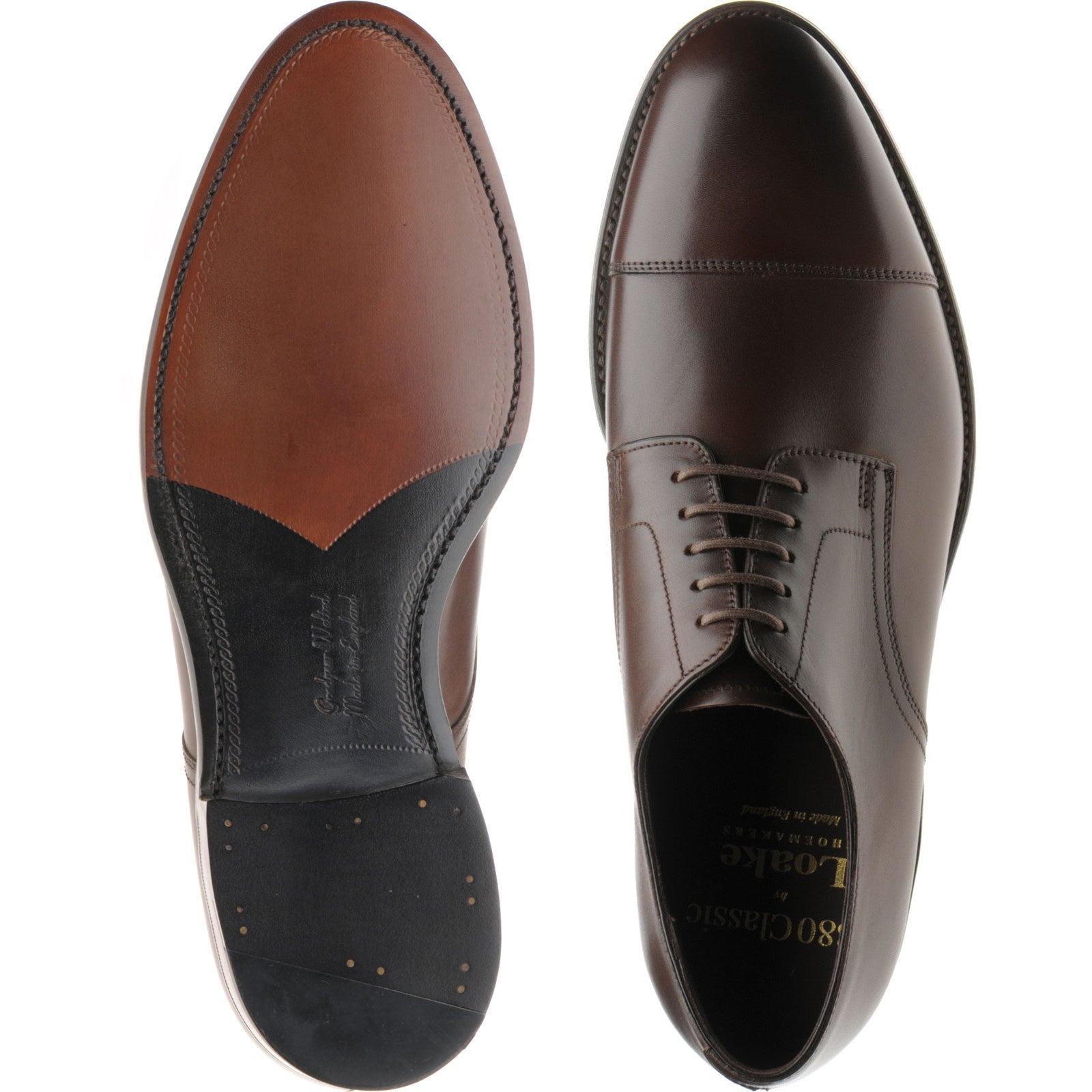 Product image for Loake Petergate mens Derby shoes in scorched walnut calf (second)