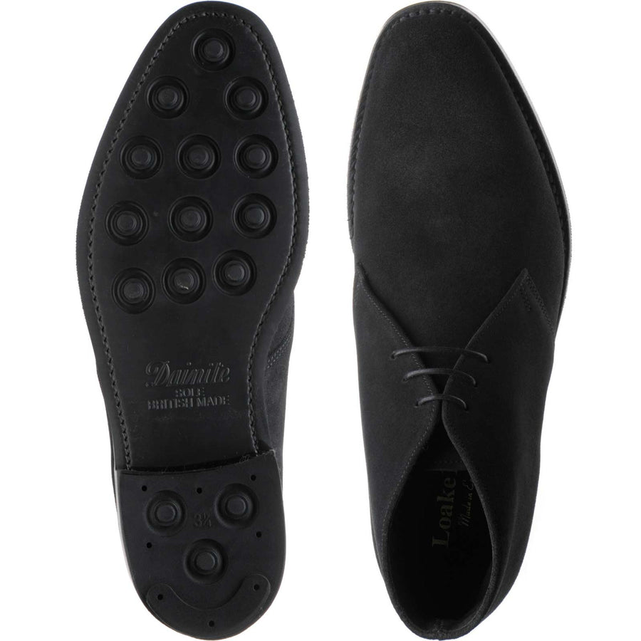 Product image for Loake Pimlico mens rubber-soled Chukka boots in black suede