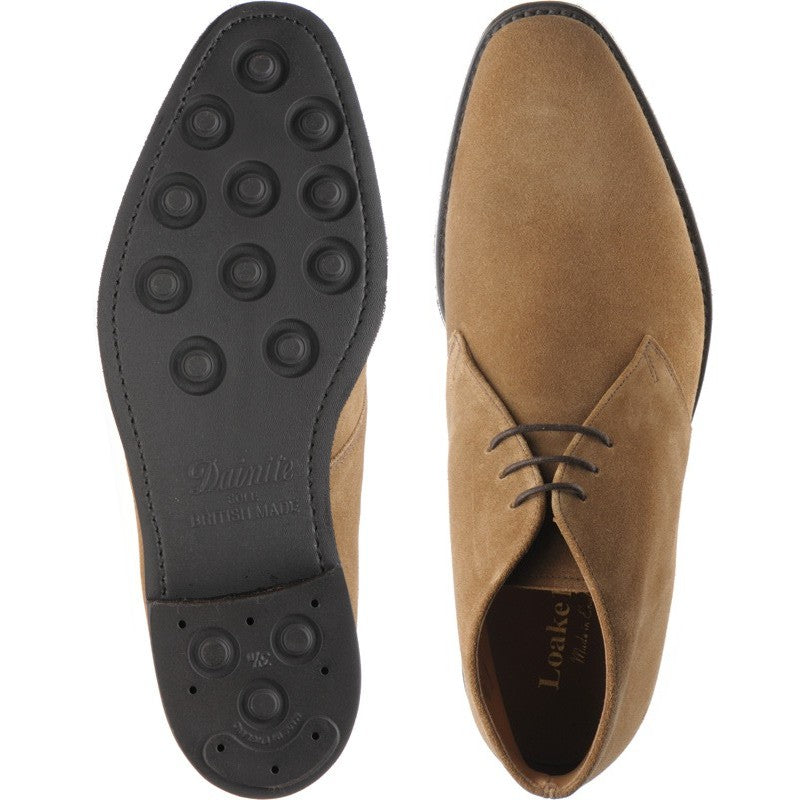Product image for Loake Pimlico mens rubber-soled Chukka boots in flint suede