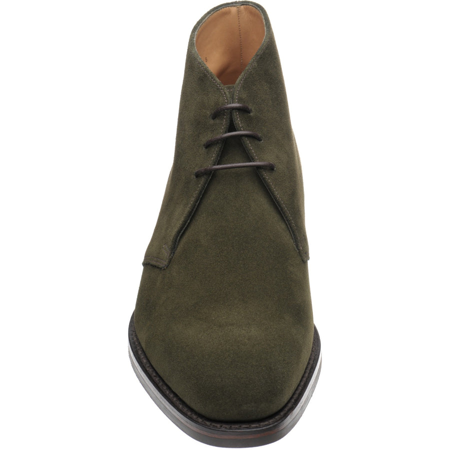 Product image for Loake Pimlico mens rubber-soled Chukka boots in green suede