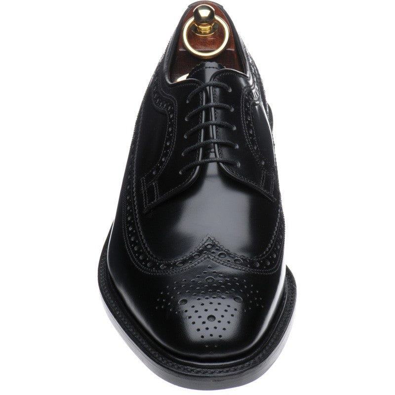 Loake Royal mens brogues in black polished – Herring Shoes