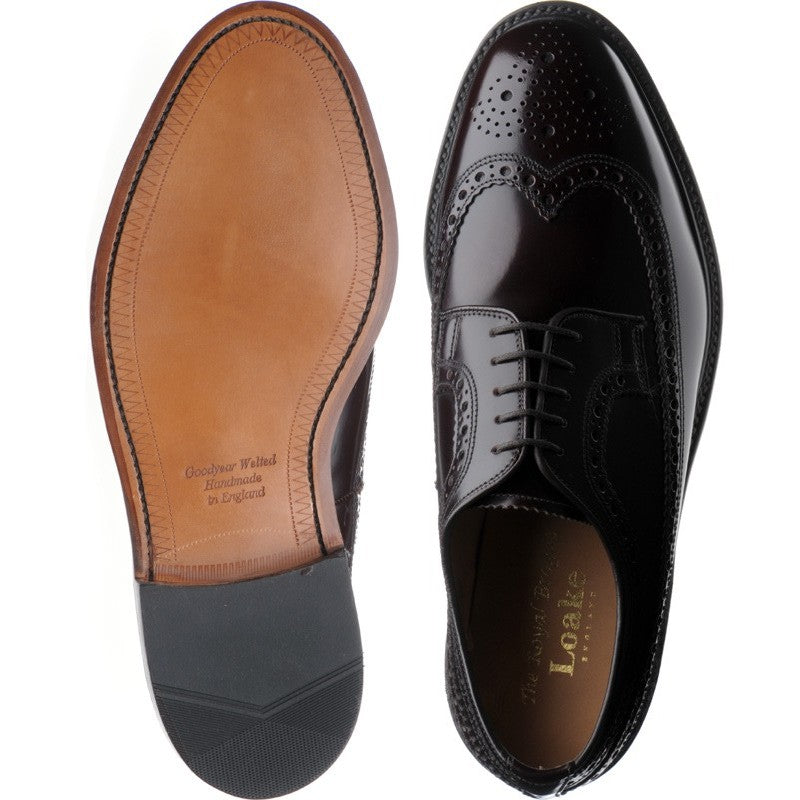Product image for Loake Royal mens brogues in burgundy polished (second)