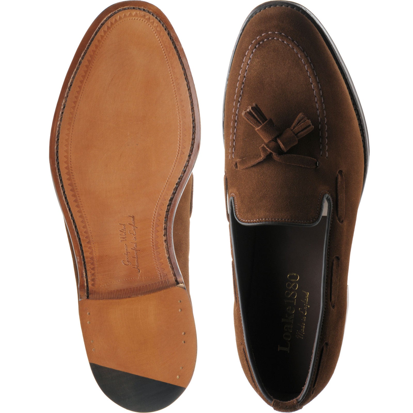 Product image for Loake Russell mens tasselled loafers in polo suede (second)