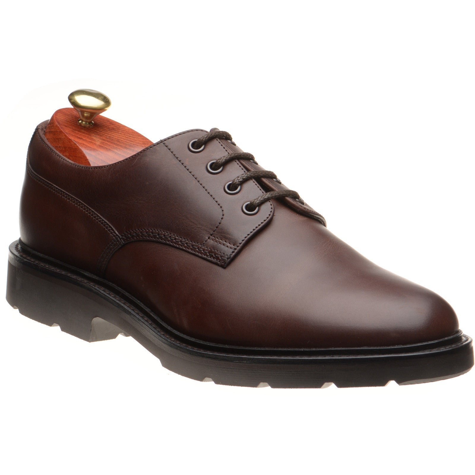 Product image for Loake Ryde mens rubber-soled Derby shoes in dark brown waxy (second)