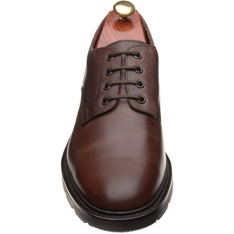Product image for Loake Ryde mens rubber-soled Derby shoes in dark brown waxy (second)