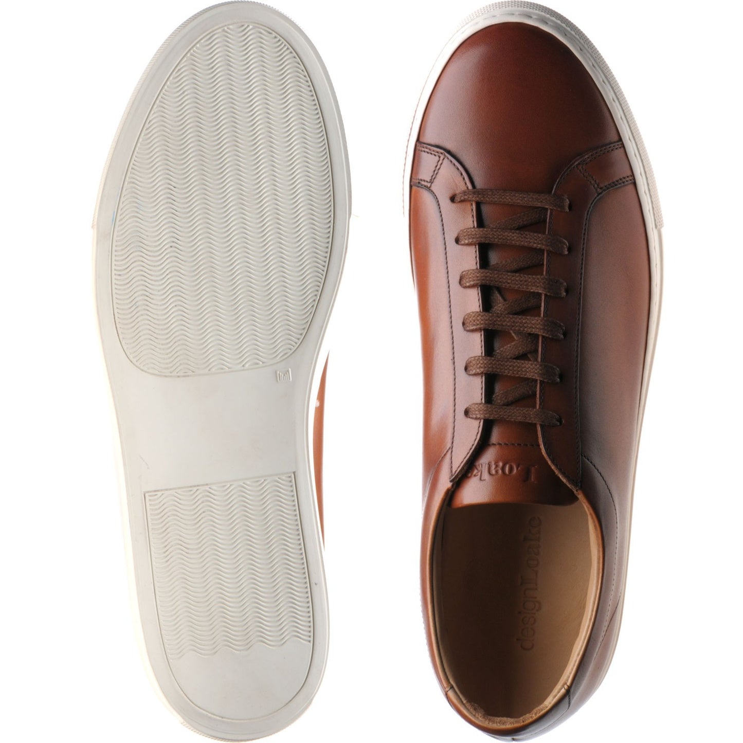 Product image for Loake Sprint mens rubber-soled trainers in deep chestnut calf (second)