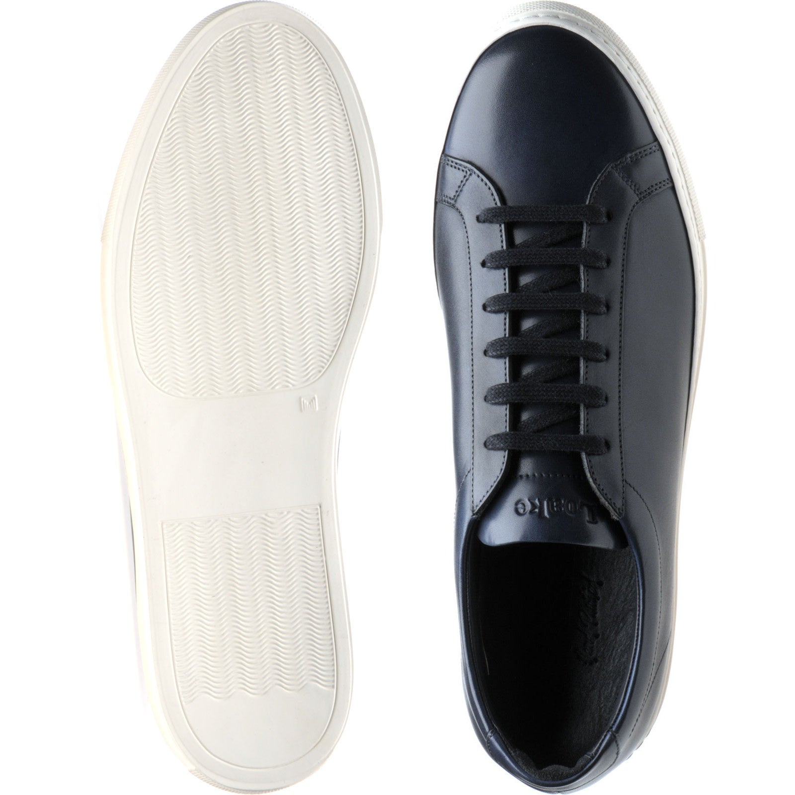 Product image for Loake Sprint mens rubber-soled trainers in navy calf (second)