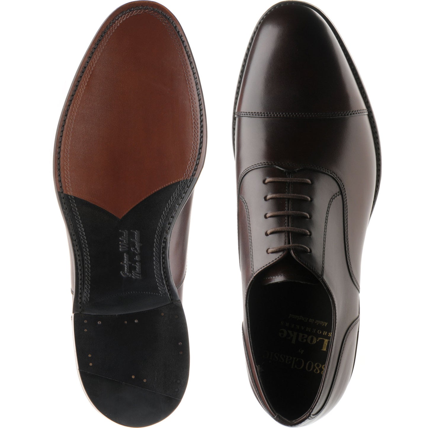 Product image for Loake Stonegate mens Oxfords in scorched walnut burnished calf