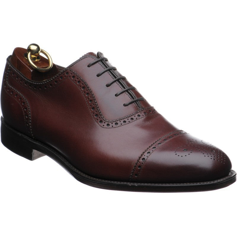 Product image for Loake Strand mens semi-brogues in burgundy calf