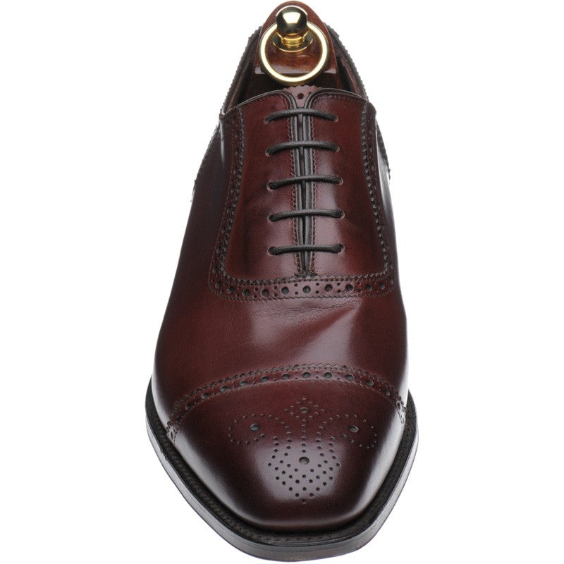 Product image for Loake Strand mens semi-brogues in burgundy calf