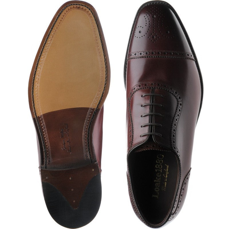 Product image for Loake Strand mens semi-brogues in burgundy calf