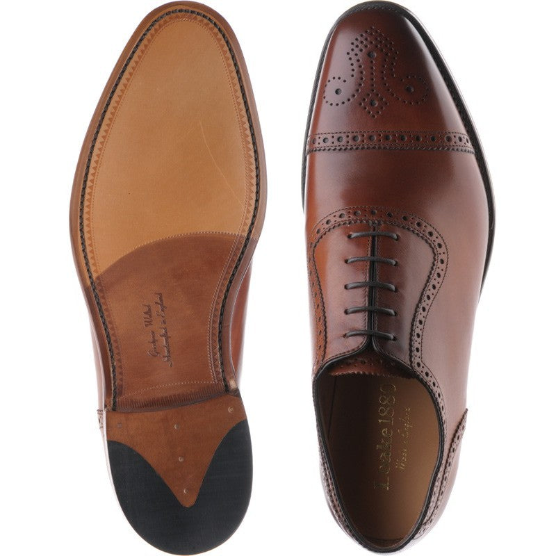Product image for Loake Strand mens semi-brogues in mahogany calf (second)