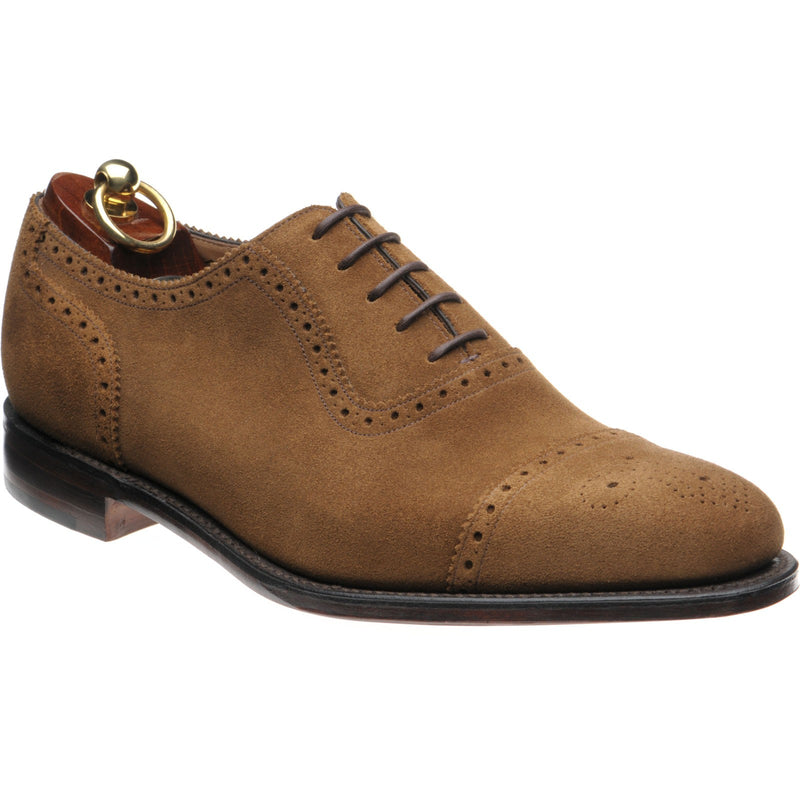 Product image for Loake Strand mens semi-brogues in tabacco suede