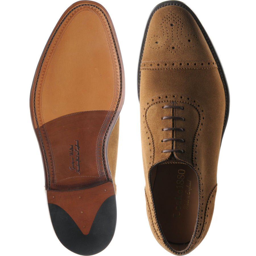 Product image for Loake Strand mens semi-brogues in tabacco suede