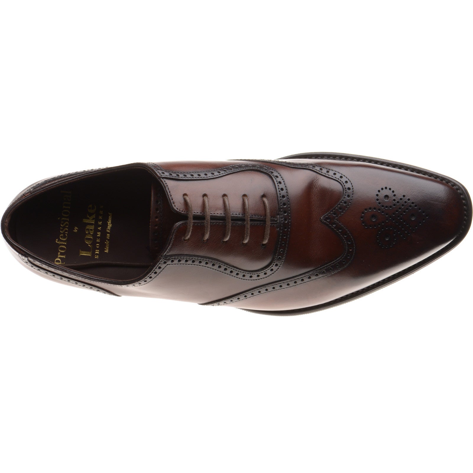 Product image for Loake Tay mens rubber-soled brogues in dark brown calf (second)