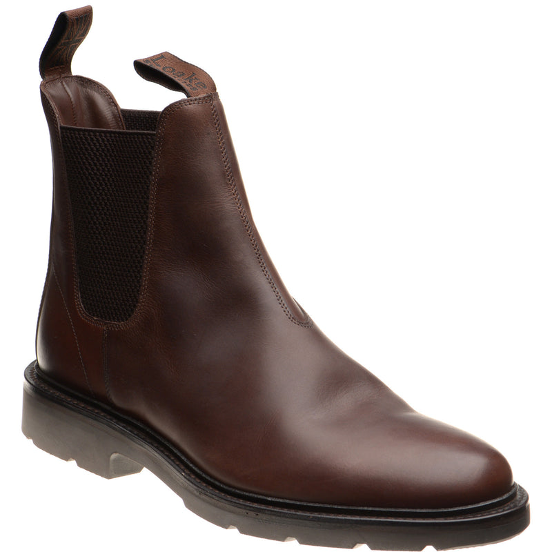 Product image for Loake Tintagel mens rubber-soled Chelsea boots in dark brown waxy (second)