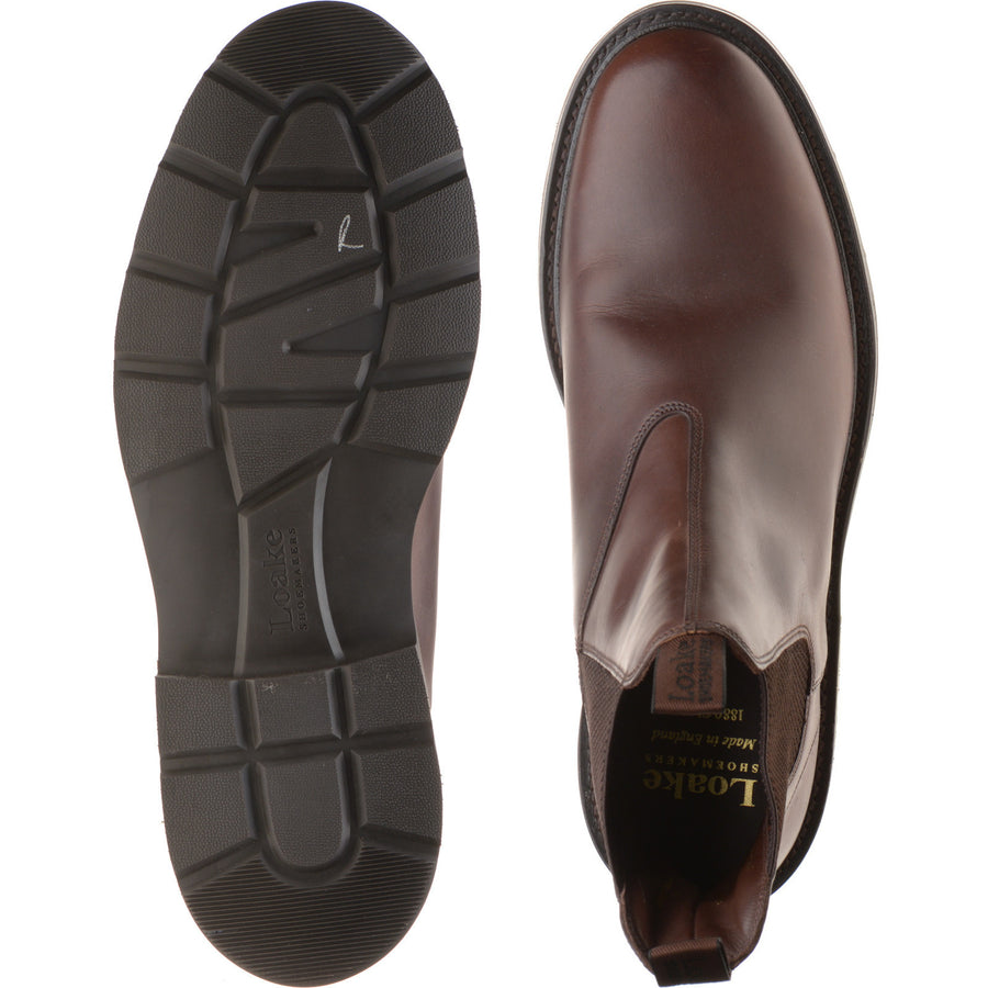 Product image for Loake Tintagel mens rubber-soled Chelsea boots in dark brown waxy (second)