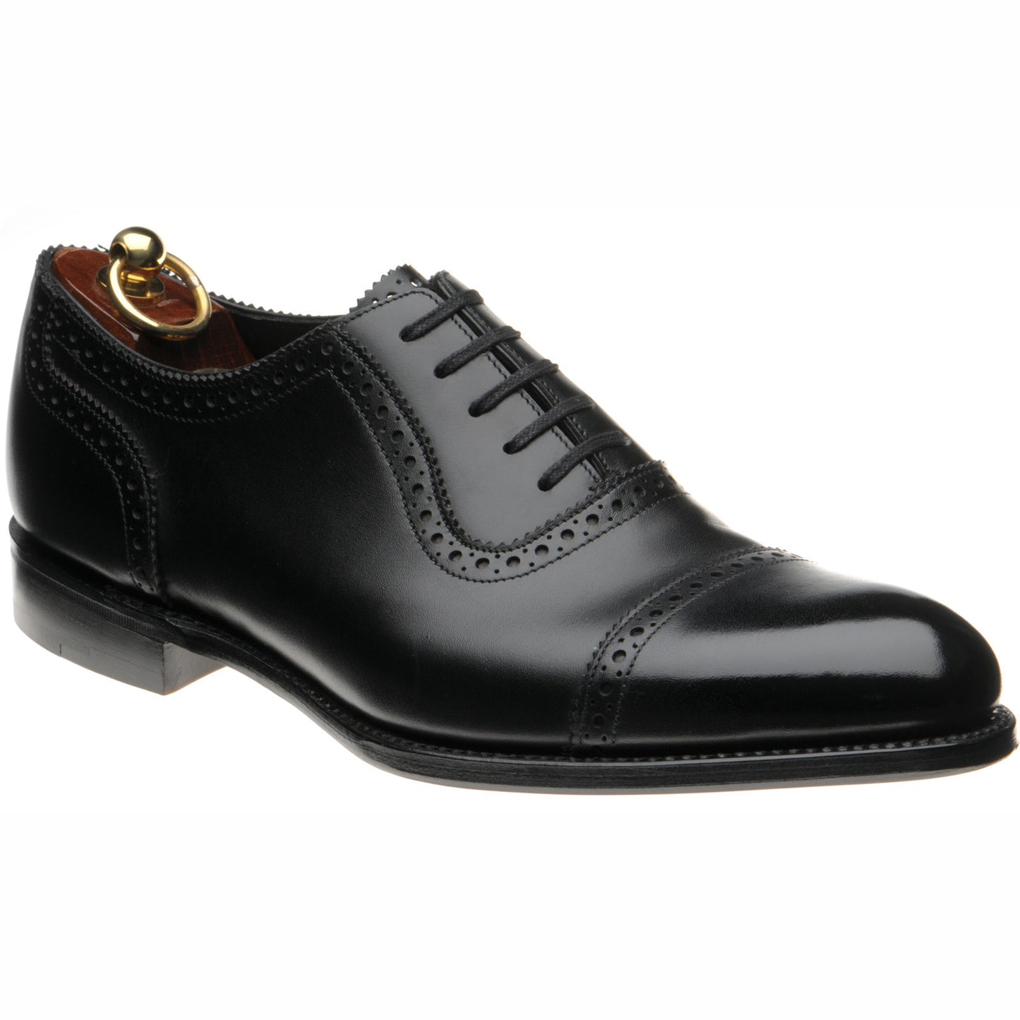 Product image for Loake Trinity mens semi-brogues in black calf (second)