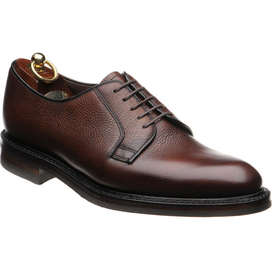 Product image for Loake Troon mens rubber-soled Derby shoes in rosewood grain calf (second)