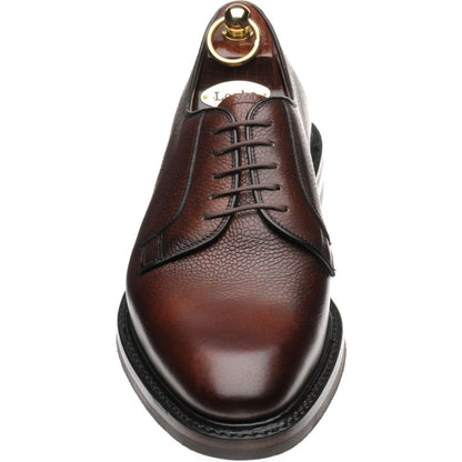 Product image for Loake Troon mens rubber-soled Derby shoes in rosewood grain calf (second)