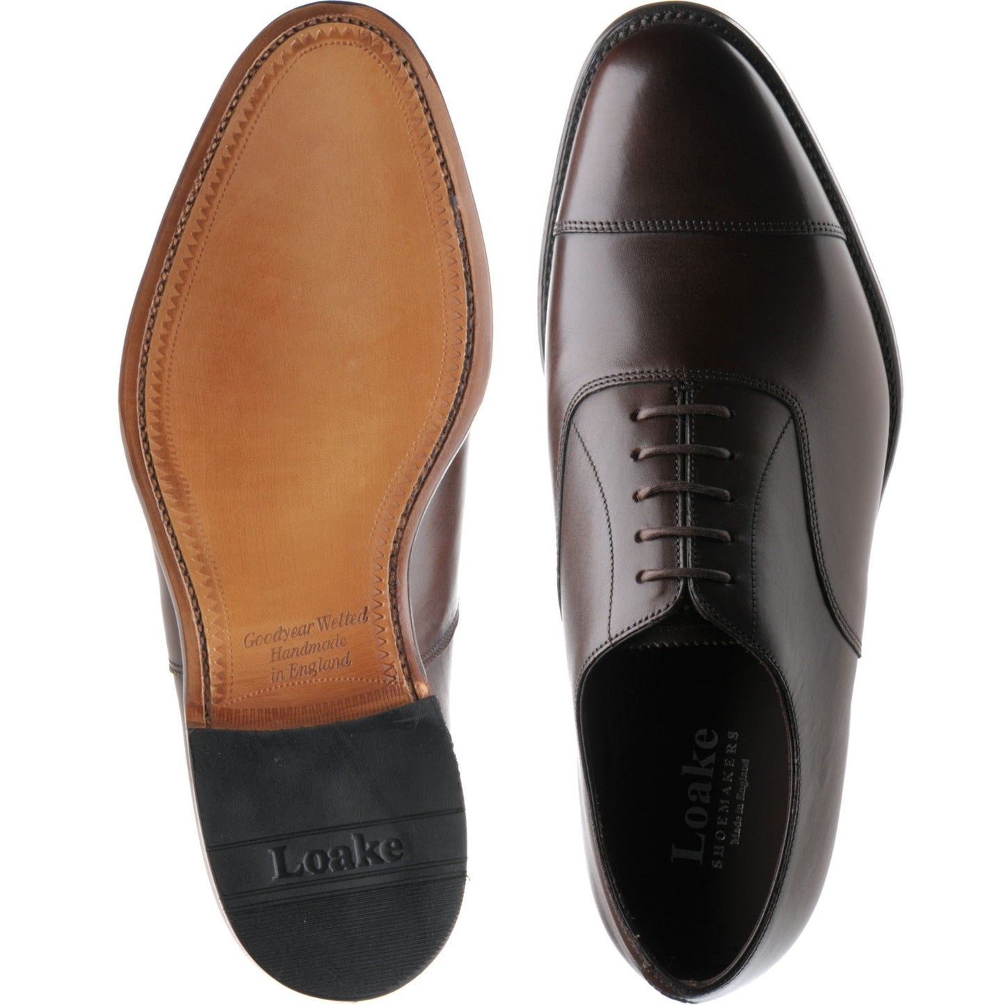 Product image for Loake Wadham mens Oxfords in dark brown calf (second)