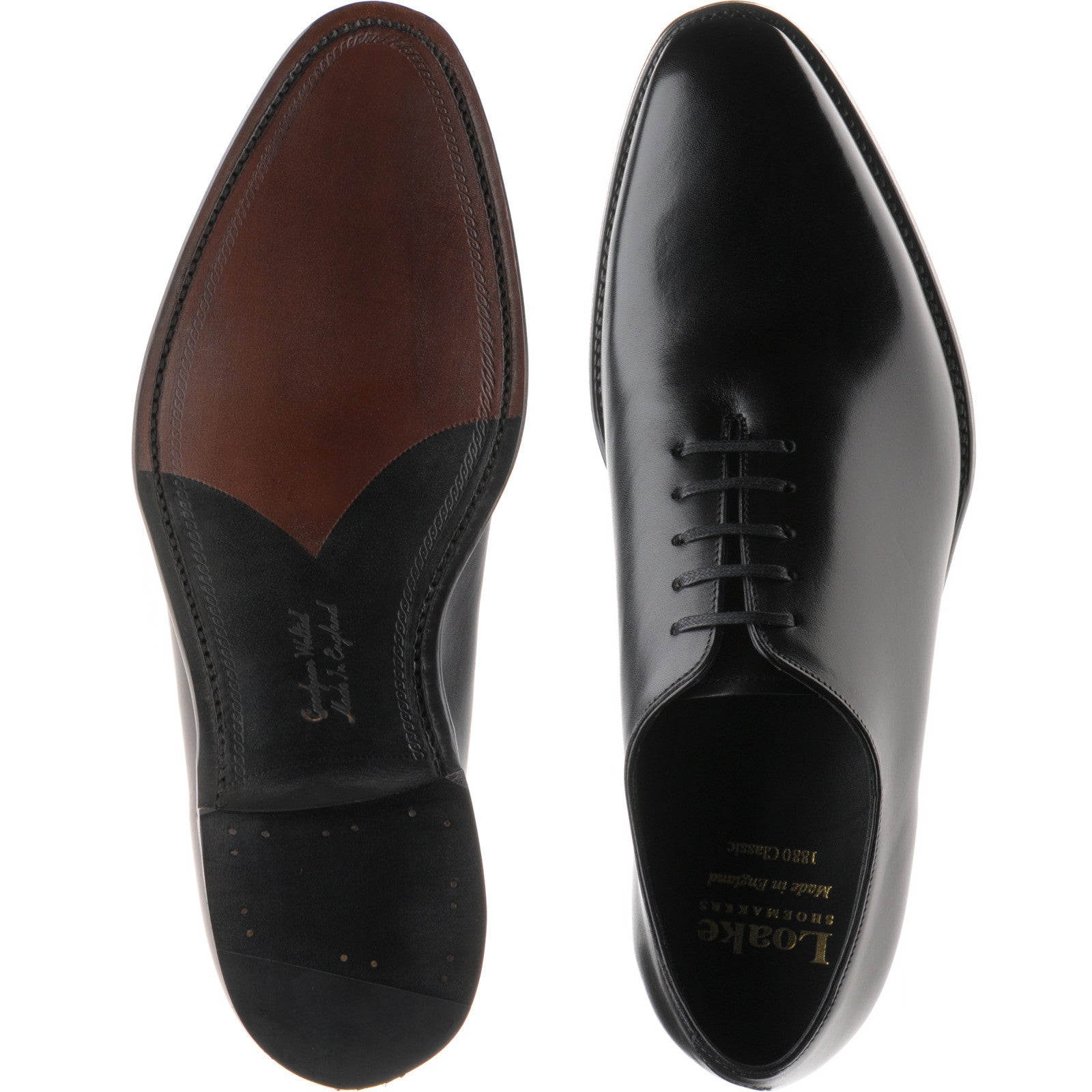Product image for Loake Wholebury mens wholecuts in black calf (second)