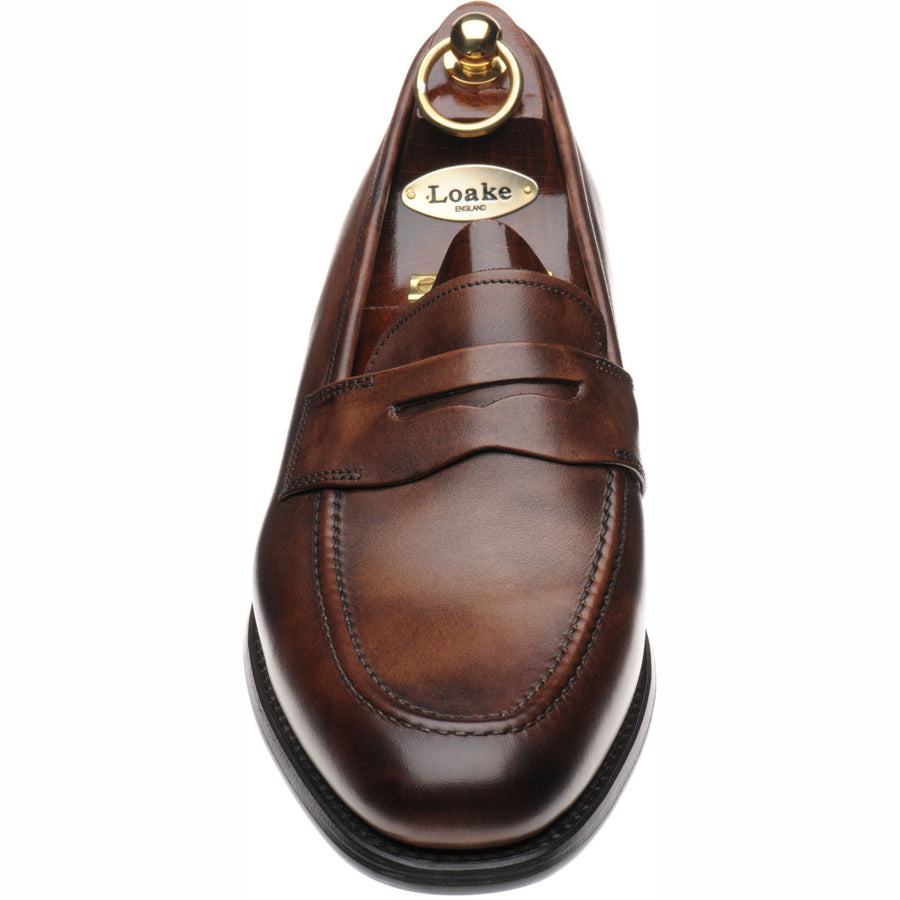 Product image for Loake Wiggins mens rubber-soled loafers in dark brown calf (second)