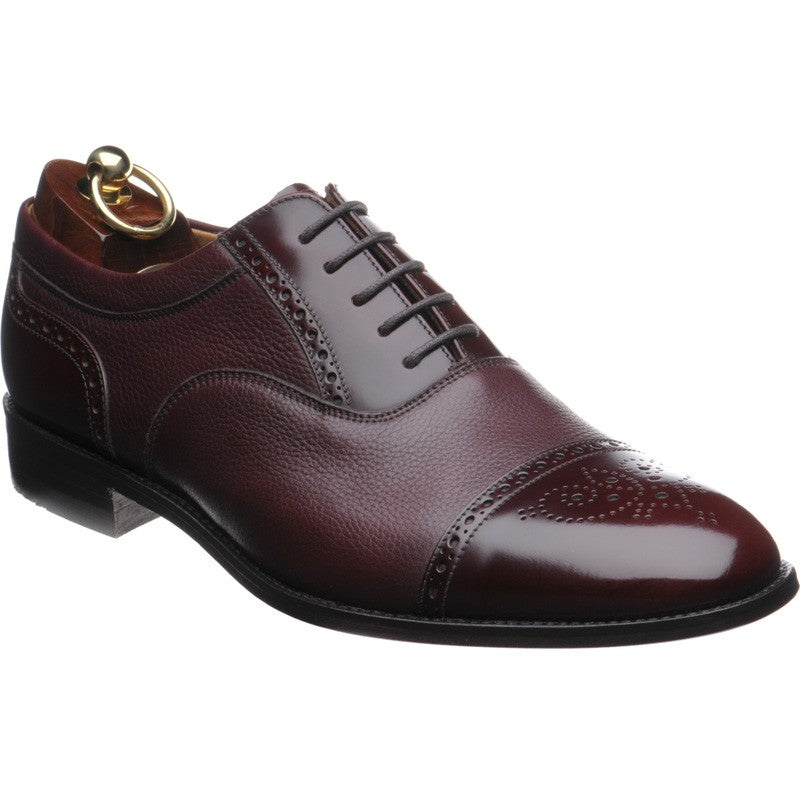 Product image for Loake Woodstock mens hybrid-soled semi-brogues in burgundy calf and polished (second)